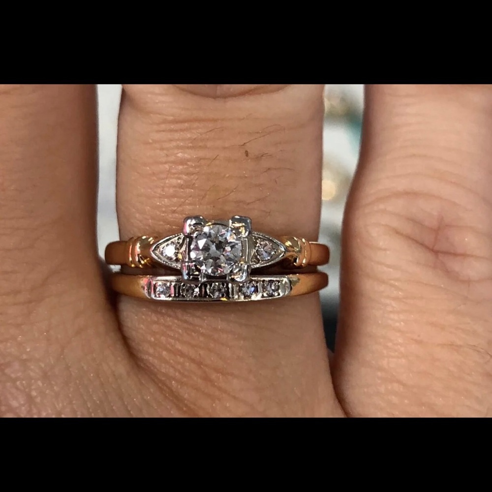 💍💍💍💍authentic diamond and gold vintage set💍💍